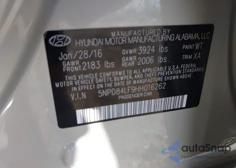 2017 Hyundai Elantra Se из США, поврежденный, VIN 5NPD84LF9HH016262